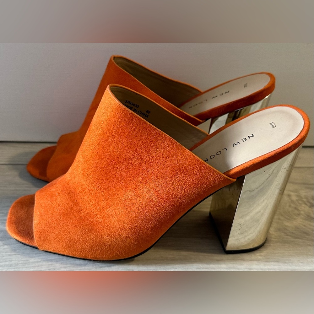 New Look Orange Heel, Size 8